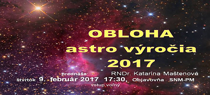 Obloha a astronomické výročia v roku 2017